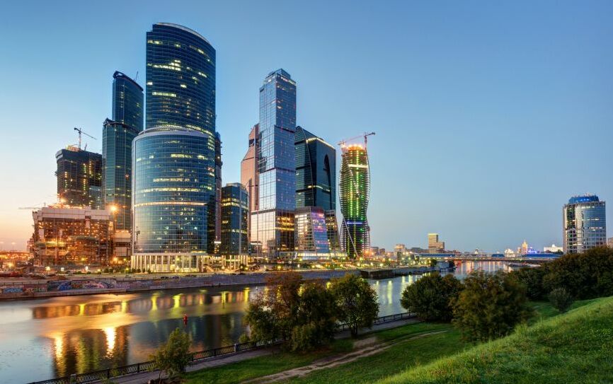 Картина на холсте Вечерняя Москва Сити, арт hd1525201